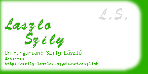 laszlo szily business card